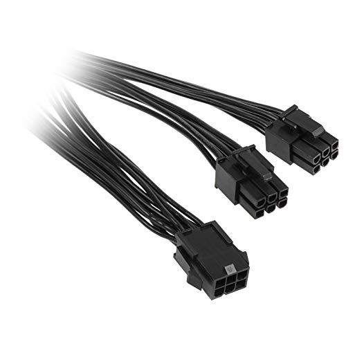 KOLINK 6 Pin PCIe Adapter auf 2X 6 Pin PCIe Verlängerung Stecker, Pcie Splitter Express Kabel GPU, Kabelverlängerung Grafikkarte Kabel 15cm Lange Schwarz von KOLINK