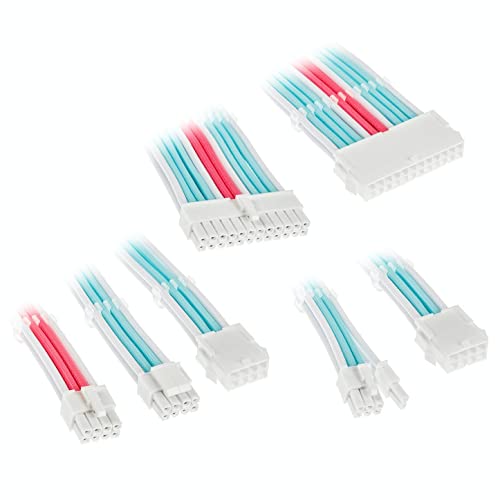 KOLINK Core Adept Braided Cable Extension Kit - Brilliant White/Neon Blue/Pure Pink von KOLINK