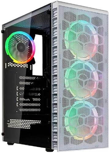 KOLINK Observatory Lite ARGB ATX Midi Tower PC Gehäuse ATX, Mesh Front, RGB PC-Gehäuse, Gaming PC Case, Glas-Computergehäuse, PC Gaming Gehäuse, Gaming Tower, PC-Gehäuse mit Lüfter von KOLINK