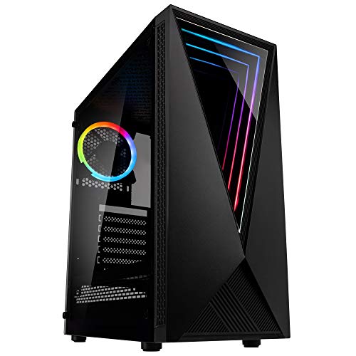 KOLINK Void RGB Midi Tower, Tempered Glass Computergehäuse, PC Hülle mit Lüfter, PC Gehäuse RGB Glas, Gaming PC Case, Computer Gehäuse, PC Tower Gehäuse, Computer Gehäuse Gaming von KOLINK