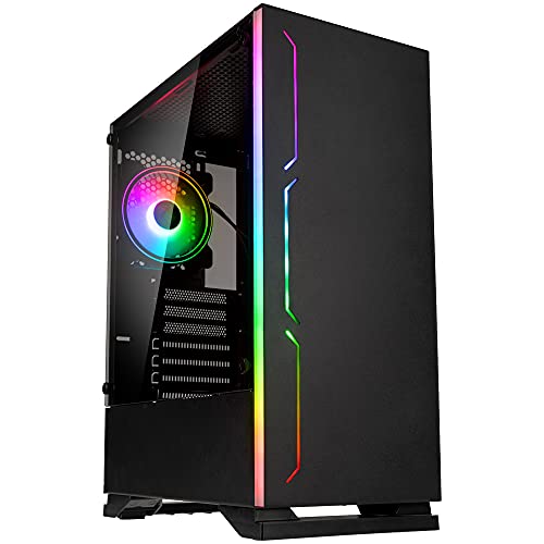 Kolink Inspire K11 ARGB Midi-Tower, PC Gehäuse mit Tempered Glass Seitenteil, Computer Case mit RGB Lüfter, Case PC Gaming Wasserkühlung, Computer Gehäuse, PC Case Black, PC-Gehäuse ATX, Schwarz von KOLINK