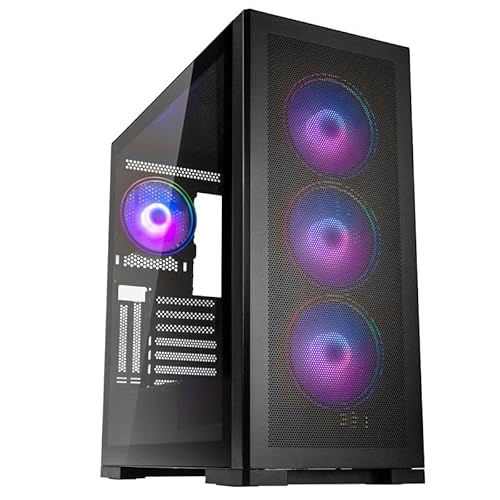 Kolink Unity Meshbay ARGB PC-Gehäuse, Mesh- und Glas-Paneele, ARGB-Lüfter, Halbe Netzteil-Hülle, SPCC-Stahl, Mid Tower, Schwarz von KOLINK
