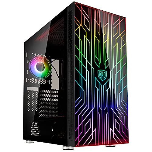 Kolink Unity Nexus PC Gehäuse, Mid Tower Case, Glas Gehäuse PC, Auswechselbare ARGB-Frontplatte, Verschiedene Designs verfügbar, Tempered Glass Case, Frontplatte mit seitlicher Belüftung von KOLINK