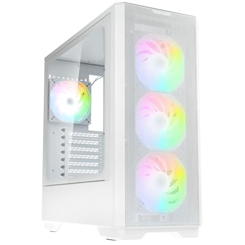 Kolink Unity Solar PC-Gehäuse, 400 mm GPU-Freiheit, E-ATX-Motherboard, 4 x ARGB/PWM 120-mm-Lüfter, Gehärtetes Glas Halbpaneel, Mid-Tower, Weiß von KOLINK