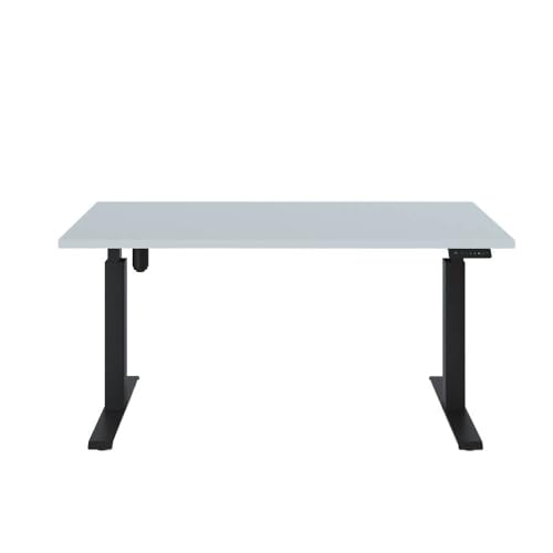 KOLM Elektrisch höhenverstellbarer Schreibtisch | 138x68 cm | Grau | Hafele Motor | FSC-Zertifiziert | Ergonomisch von KOLM