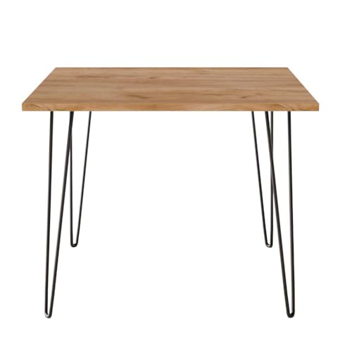 KOLM Hairpin Tisch - Quadratischer Esstisch in Eiche Craft Compatible with Küche/Wohnzimmer | 90x90 cm | FSC-Zertifiziert | Modernes Design von KOLM