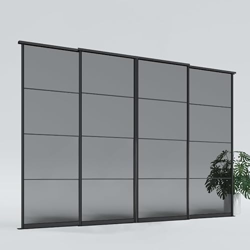 KOLM Schiebetüren | 265x180 cm | Antisol Rauchglas | Gdynia Schwarz Super-Mat von KOLM