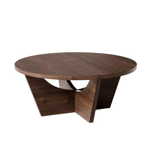 KOLM Tori Couchtisch - Runder Beistelltisch in Schokoladeneiche Compatible with Wohnzimmer | Ø 90 cm | FSC-Zertifiziert | Modernes Design von KOLM