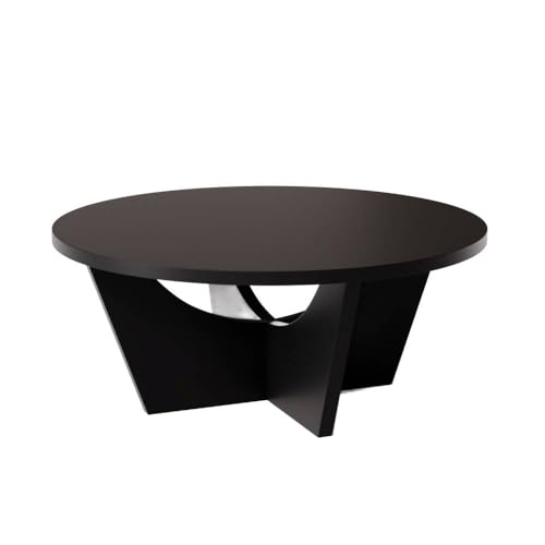 KOLM Tori Couchtisch - Runder Beistelltisch in Schwarz Compatible with Wohnzimmer | Ø 90 cm | FSC-Zertifiziert | Modernes Design von KOLM