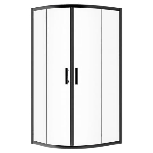BADLAND Duschkabine Runddusche Halbrund 90x90 190 cm HELA Schwarz Eckdusche Duschabtrennung Transparent Glas 6 mm… von KOLMAN