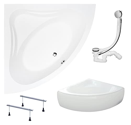KOLMAN Badewanne MIA Eckbadewanne 130x130 mit AcrylSchürze, Ablaufgarnitur und Füßen Komplettset 4in1 Premium Original Acryl Wanne Siphon KOLMAN Badewanne MIA Eckbadewanne 130x130 mit AcrylSchürze, Ablaufgarnitur und Füßen Komplettset 4in1 Premium Original Acryl Wanne Siphon von KOLMAN