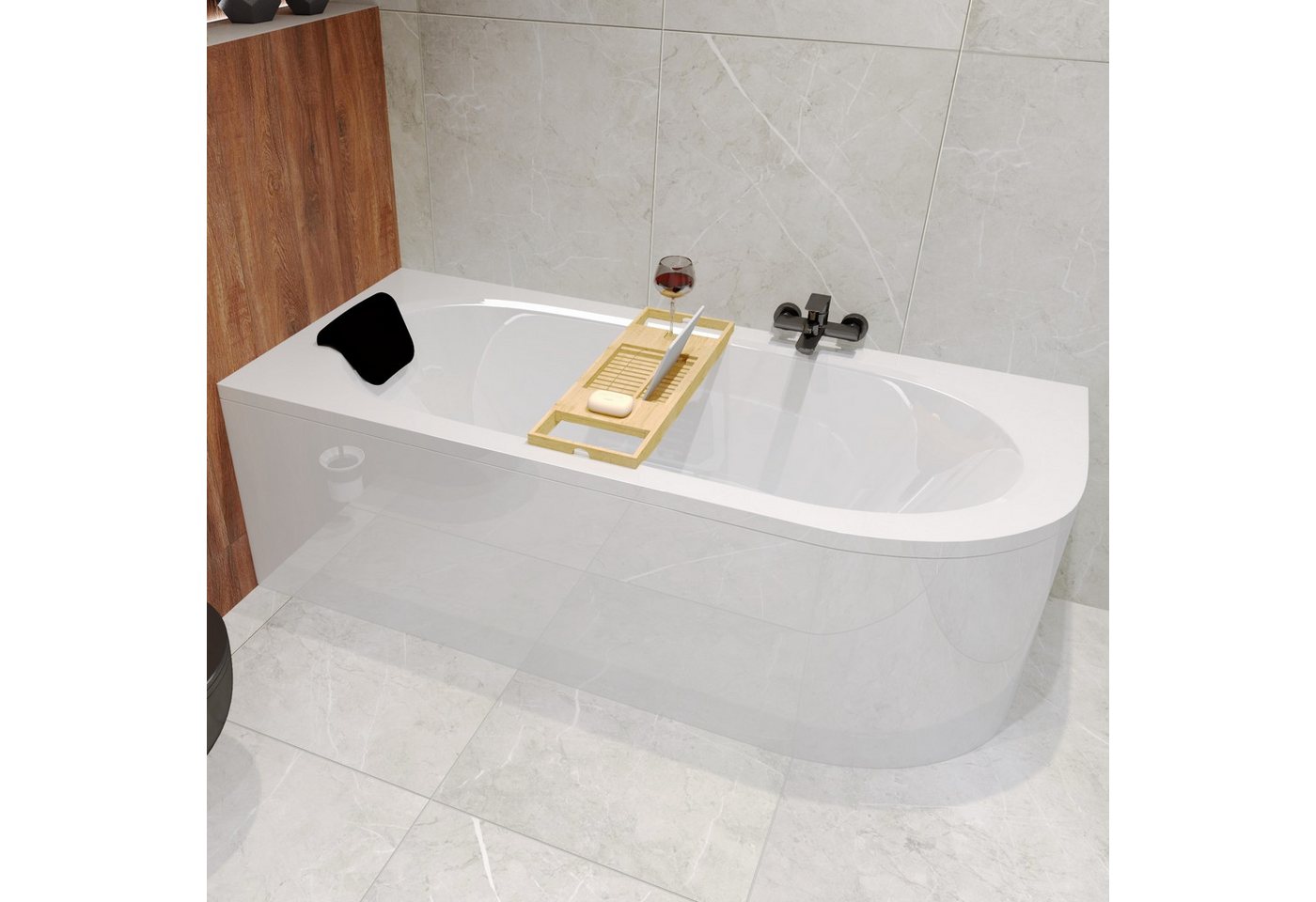 KOLMAN Badewanne Eckwanne AVITA 150x75 Rechts + Bambus Ablage + Badewannenkissen, Ablaufgarnitur & Füße GRATIS KOLMAN Badewanne Eckwanne AVITA 150x75 Rechts + Bambus Ablage + Badewannenkissen, Ablaufgarnitur & Füße GRATIS von KOLMAN