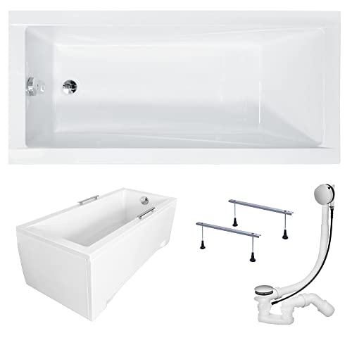 KOLMAN Badewanne MODERN Rechteck 120x70 mit AcrylSchürze, Ablaufgarnitur und Füßen Komplettset 4in1 Premium Original Acryl Wanne Siphon KOLMAN Badewanne MODERN Rechteck 120x70 mit AcrylSchürze, Ablaufgarnitur und Füßen Komplettset 4in1 Premium Original Acryl Wanne Siphon von KOLMAN