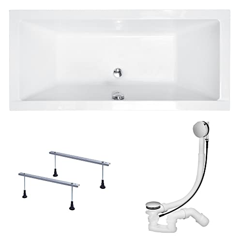 KOLMAN Badewanne QUADRO Rechteck 165x75 ohne Verkleidung, Ablaufgarnitur und Füßen Komplettset 3in1 Premium Original Acryl Wanne Siphon KOLMAN Badewanne QUADRO Rechteck 165x75 ohne Verkleidung, Ablaufgarnitur und Füßen Komplettset 3in1 Premium Original Acryl Wanne Siphon von KOLMAN