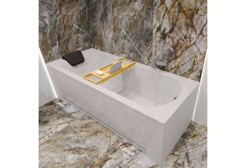 KOLMAN Badewanne Rechteck Acryl SHEA 150x70 + Bambus Badewannenablage von KOLMAN