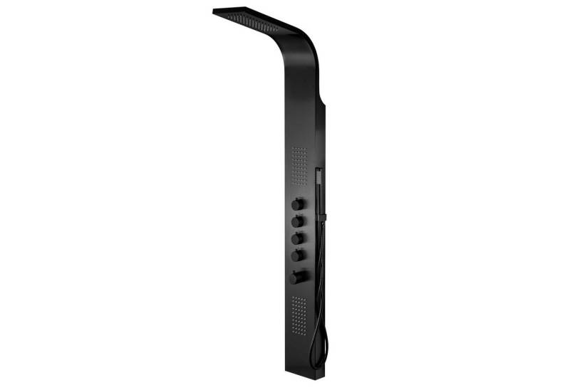 KOLMAN Duscharmatur Duschpaneel Thermostatisch Edelstahl SAMSARA mit Kopfbrause in Schwarz in Schwarz von KOLMAN