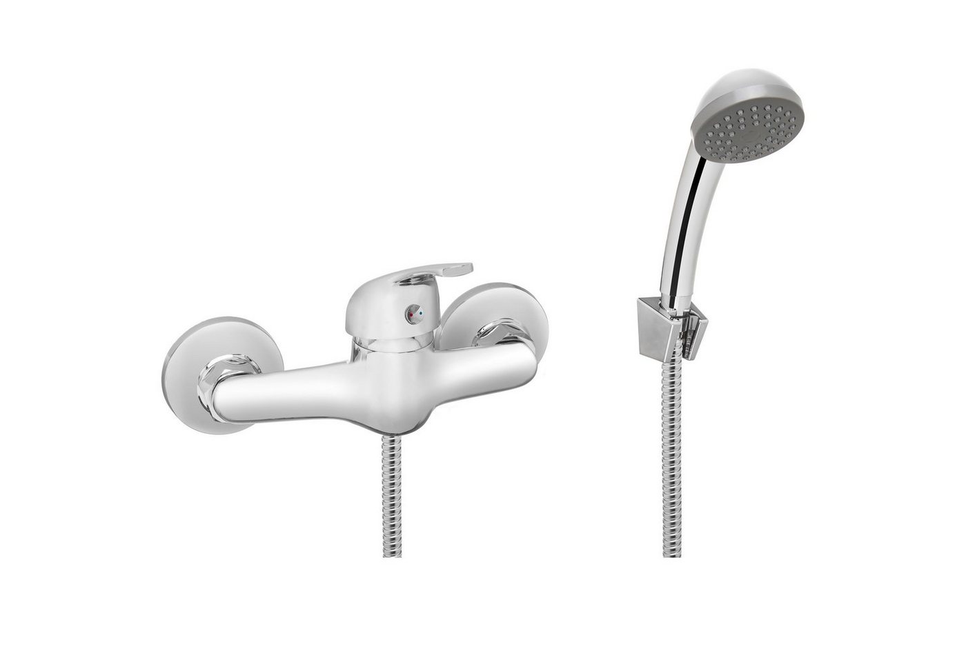 KOLMAN Duscharmatur MITRIS Brausethermostat Set Handbrause und Mischbatterie in Silber von KOLMAN