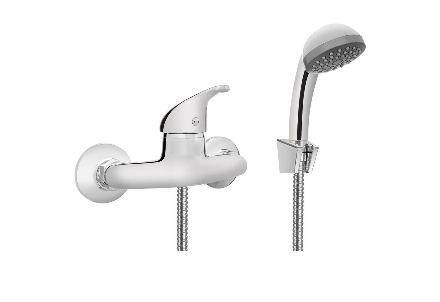 KOLMAN Duscharmatur PEREA Brausethermostat Set Handbrause und Mischbatterie in Silber von KOLMAN