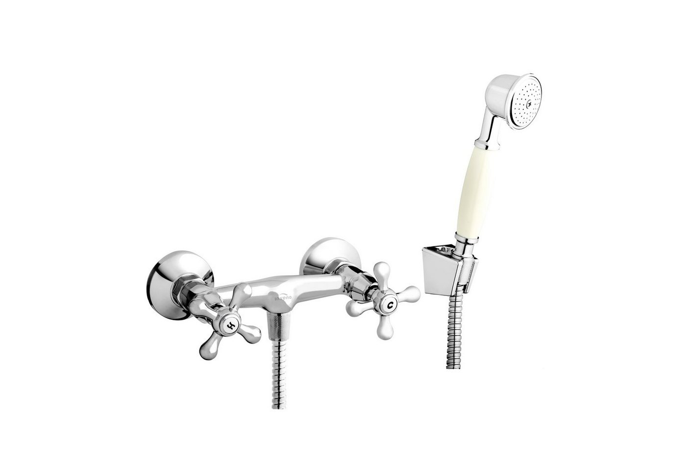 KOLMAN Duscharmatur ROMA Brausethermostat Set Handbrause und Mischbatterie in Silber von KOLMAN