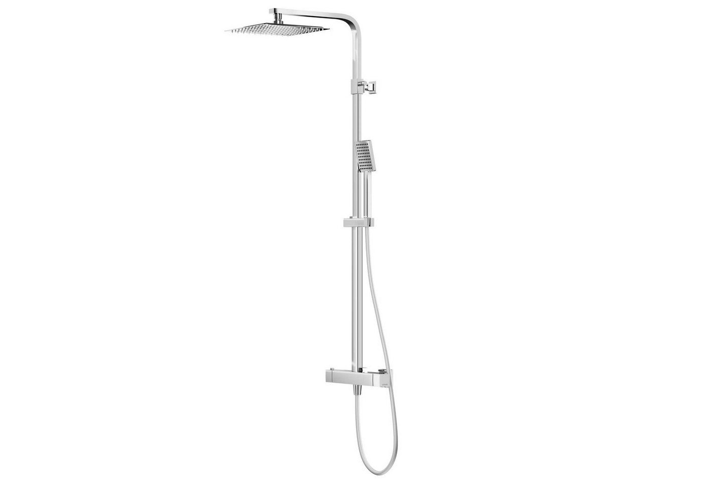 KOLMAN Duschsystem ANGO Thermostatisch Brausegarnitur Regendusche in Chrom, Höhe 174 cm von KOLMAN