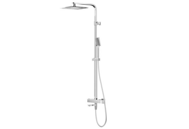 KOLMAN Duschsystem ANGO Thermostatisch Brausegarnitur Regendusche mit Aushlauf in Chrom, Höhe 174 cm von KOLMAN