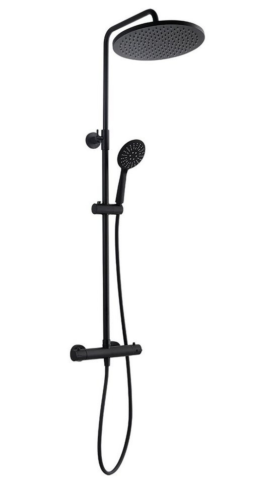 KOLMAN Duschsystem Duschsäule BORO Thermostatisch Brausegarnitur, Höhe 115 cm, in Schwarz von KOLMAN