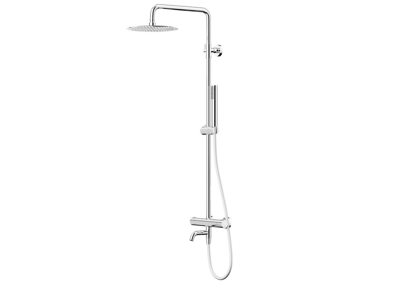 KOLMAN Duschsystem LUGO Thermostatisch Brausegarnitur Regendusche mit Aushlauf in Chrom, Höhe 180 cm von KOLMAN