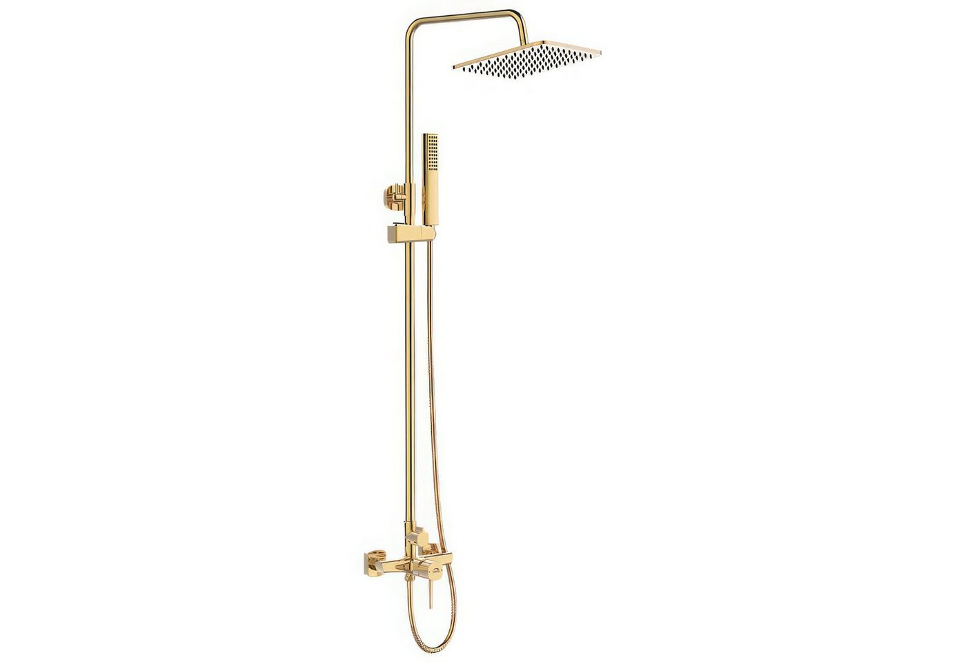 KOLMAN Duschsystem POLA Brausegarnitur Regendusche, Höhenverstellbar, Höhe 138 cm, in Gold von KOLMAN