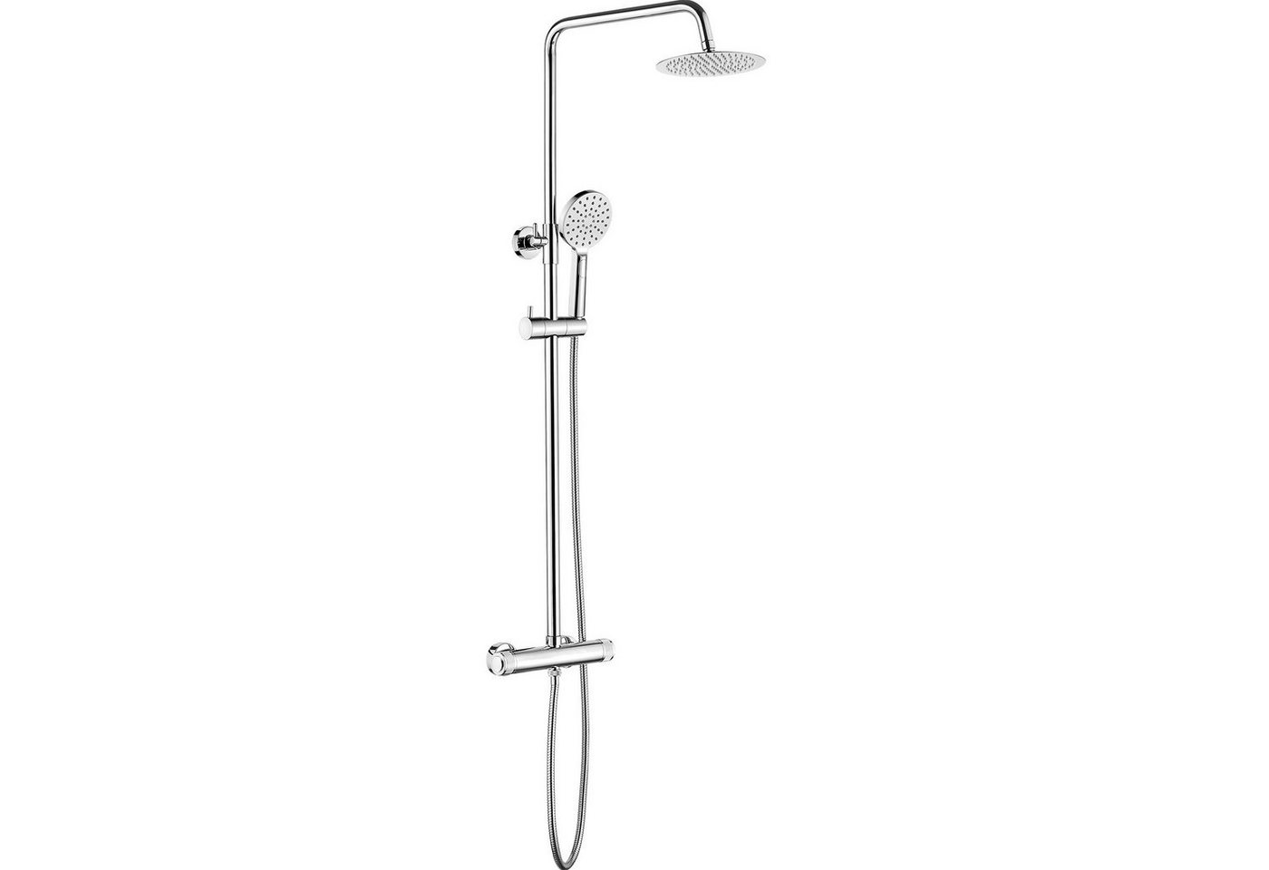 KOLMAN Duschsystem VOLUMO Brausegarnitur Regendusche, Höhenverstellbar, Höhe 141 cm, 3 Strahlart(en), in Silber von KOLMAN