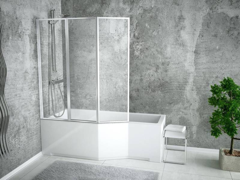 KOLMAN Duschwand Duschwand 3-teilig Ambition 3 Premium, Einscheibensicherheitsglas, 130x140 cm von KOLMAN