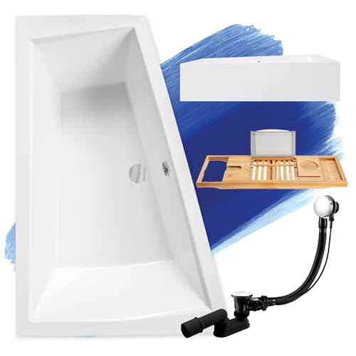 KOLMAN KOMPLETTSET 5in1 Acryl Weiß Wanne Badewanne Eckwanne 180x125 cm INTIMA Links + AcrylSchürze + Badewannentablett Bambus Holzablage, Premium Ablaufgarnitur VIEGA in Chrom + Wannenfüße KOLMAN KOMPLETTSET 5in1 Acryl Weiß Wanne Badewanne Eckwanne 180x125 cm INTIMA Links + AcrylSchürze + Badewannentablett Bambus Holzablage, Premium Ablaufgarnitur VIEGA in Chrom + Wannenfüße von KOLMAN