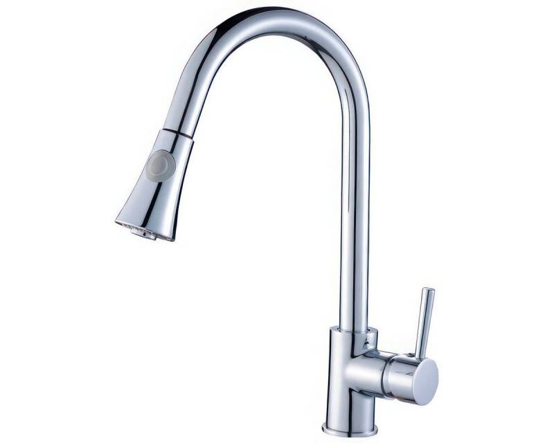 KOLMAN Küchenarmatur DARU Wasserhahn Mischbatterie für Küche in Silber von KOLMAN