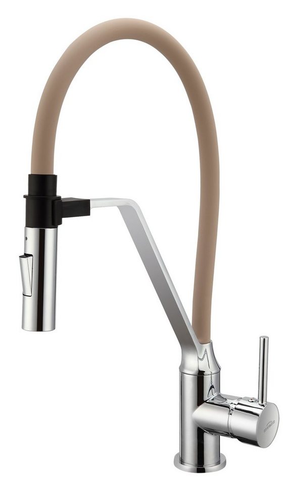 KOLMAN Küchenarmatur TERRA Wasserhahn Mischbatterie mit Magnetgriff in Beige von KOLMAN