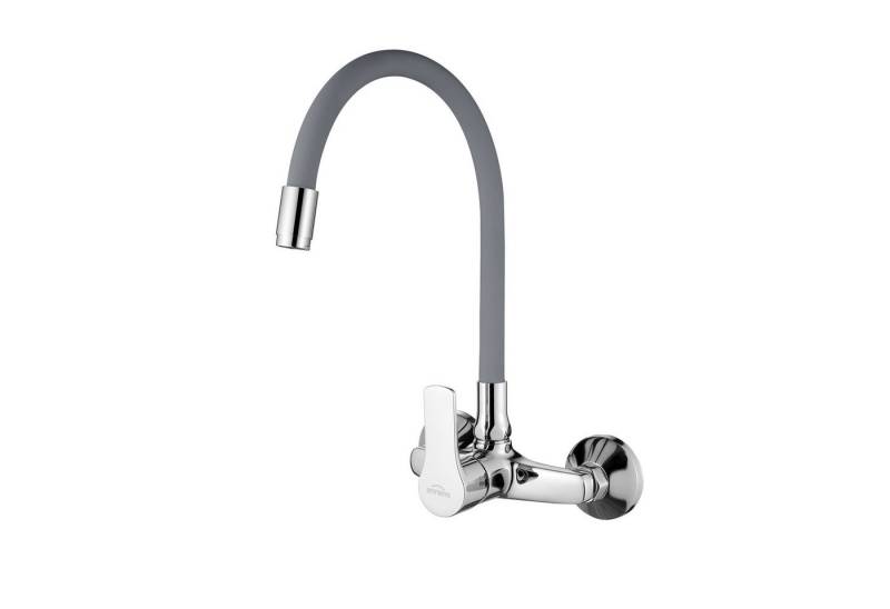 KOLMAN Küchenarmatur VERSO Wasserhahn Mischbatterie mit flexiblen Auslauf in Grau von KOLMAN