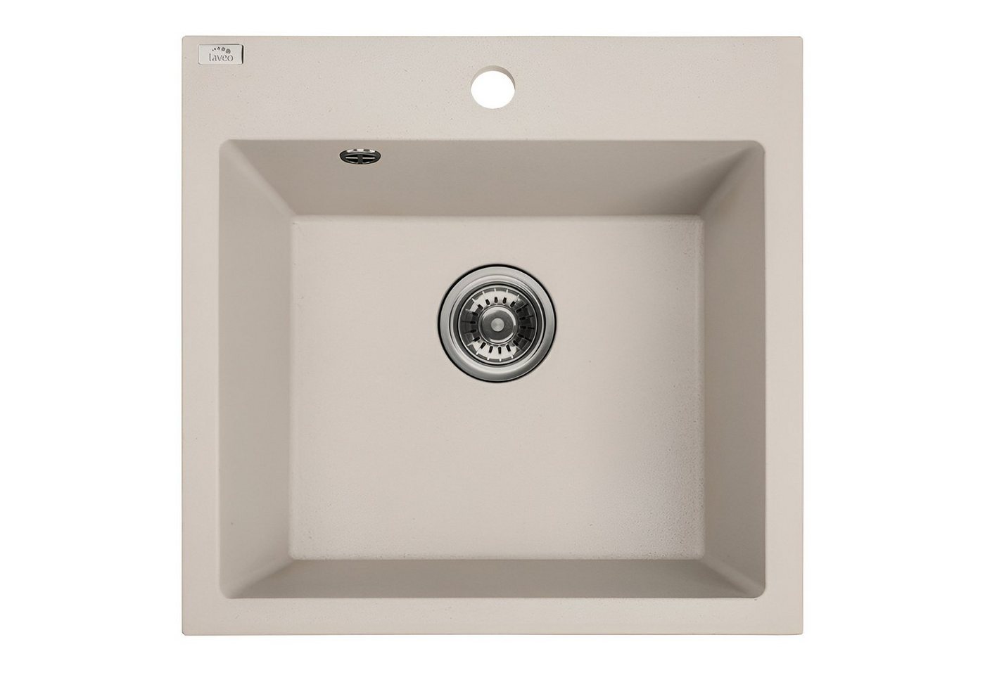 KOLMAN Küchenspüle Einzelbecken Alena Granitspüle, Quadratisch, 49/49 cm, Beige, Space Saving Siphon GRATIS von KOLMAN