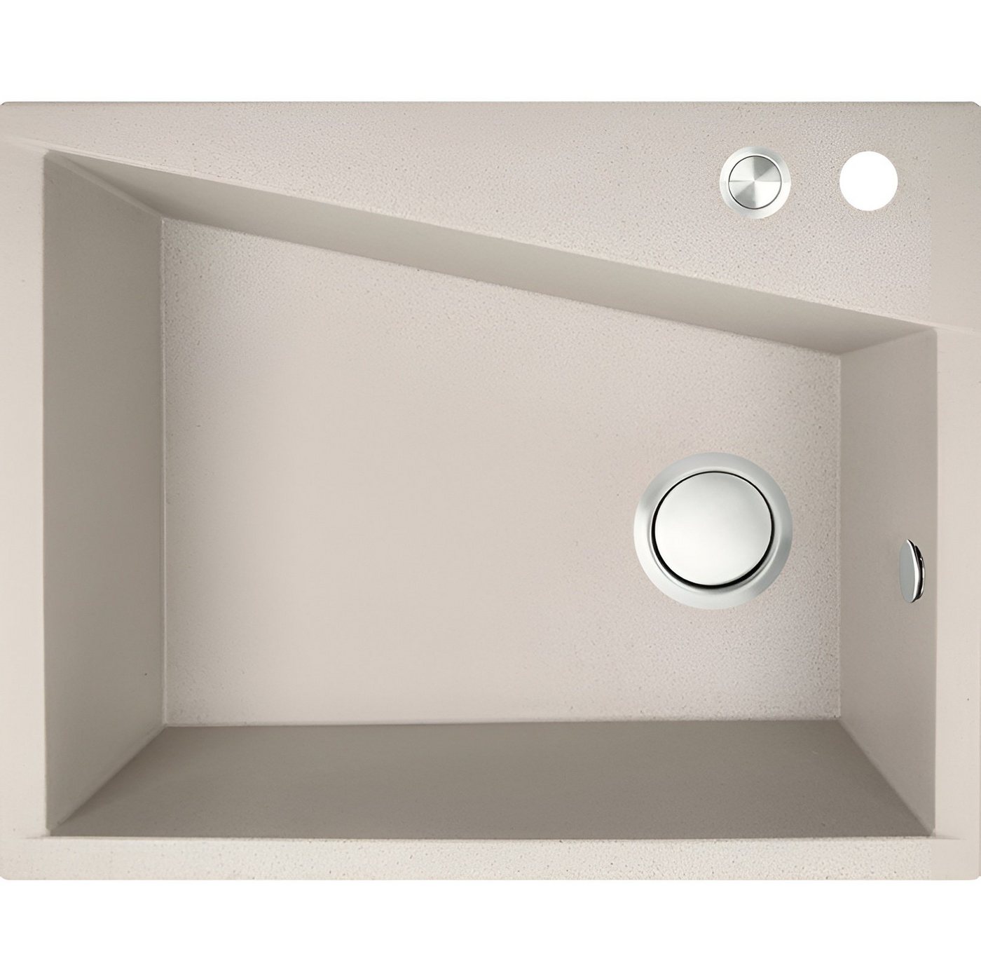 KOLMAN Küchenspüle Einzelbecken Grenada Granitspüle, Rechteckig, 48/60 cm, Beige, Space Saving Siphon GRATIS von KOLMAN