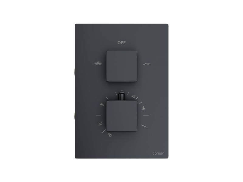 KOLMAN Unterputzarmatur BOX Unterputz Thermostatisch Brausearmatur für Badezimmer in Schwarz in Schwarz von KOLMAN