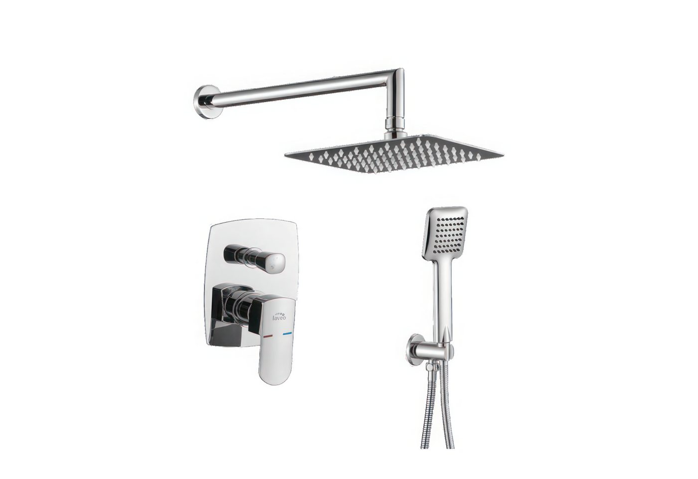 KOLMAN Unterputzarmatur CALLA Unterputz-Duschset, Handbrause, Mischer und Regendusche in Silber KOLMAN Unterputzarmatur CALLA Unterputz-Duschset, Handbrause, Mischer und Regendusche in Silber von KOLMAN