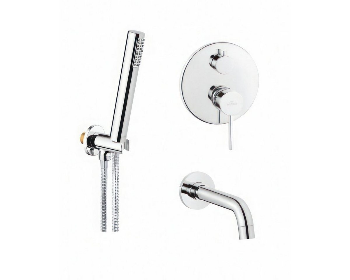 KOLMAN Unterputzarmatur DAFNI Unterputz Brausebatterie, Handbrause und Wasserhahn Set in Silber KOLMAN Unterputzarmatur DAFNI Unterputz Brausebatterie, Handbrause und Wasserhahn Set in Silber von KOLMAN