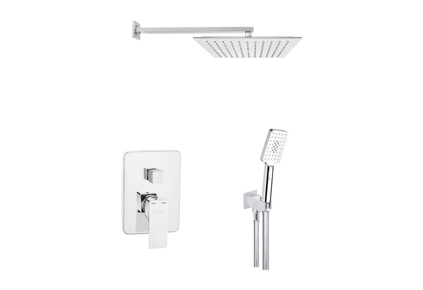 KOLMAN Unterputzarmatur NYKS Unterputz-Duschset, Handbrause, Mischer und Regendusche in Silber KOLMAN Unterputzarmatur NYKS Unterputz-Duschset, Handbrause, Mischer und Regendusche in Silber von KOLMAN
