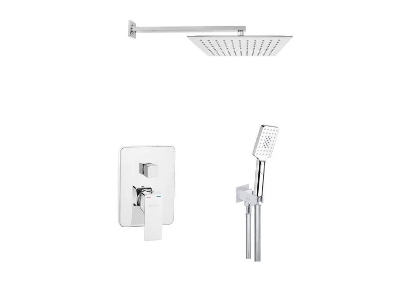KOLMAN Unterputzarmatur NYKS Unterputz-Duschset, Handbrause, Mischer und Regendusche in Silber von KOLMAN