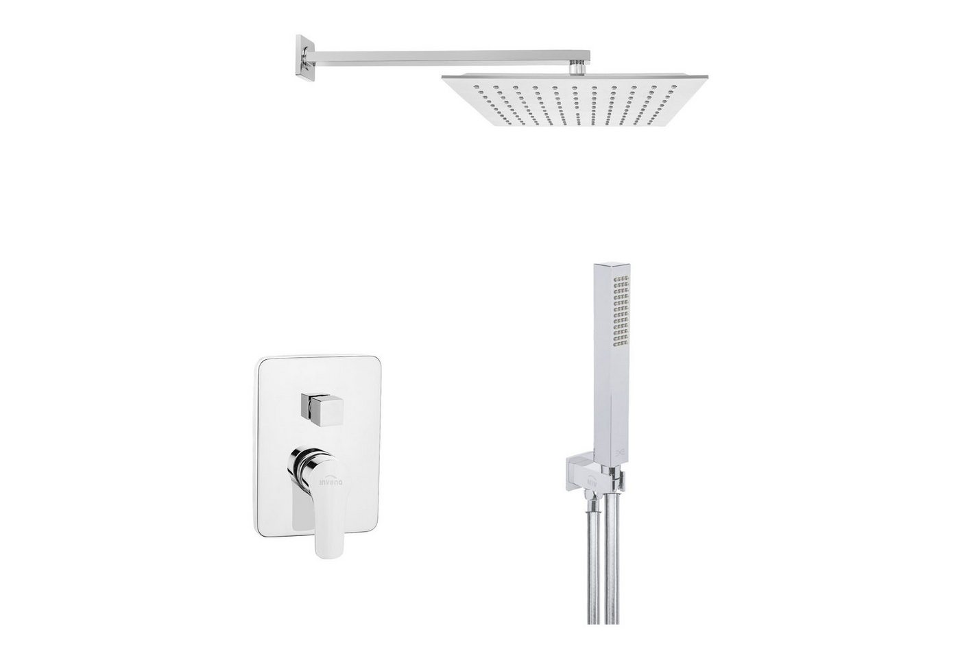 KOLMAN Unterputzarmatur VERSO Unterputz-Duschset, Handbrause, Mischer und Regendusche in Silber KOLMAN Unterputzarmatur VERSO Unterputz-Duschset, Handbrause, Mischer und Regendusche in Silber von KOLMAN