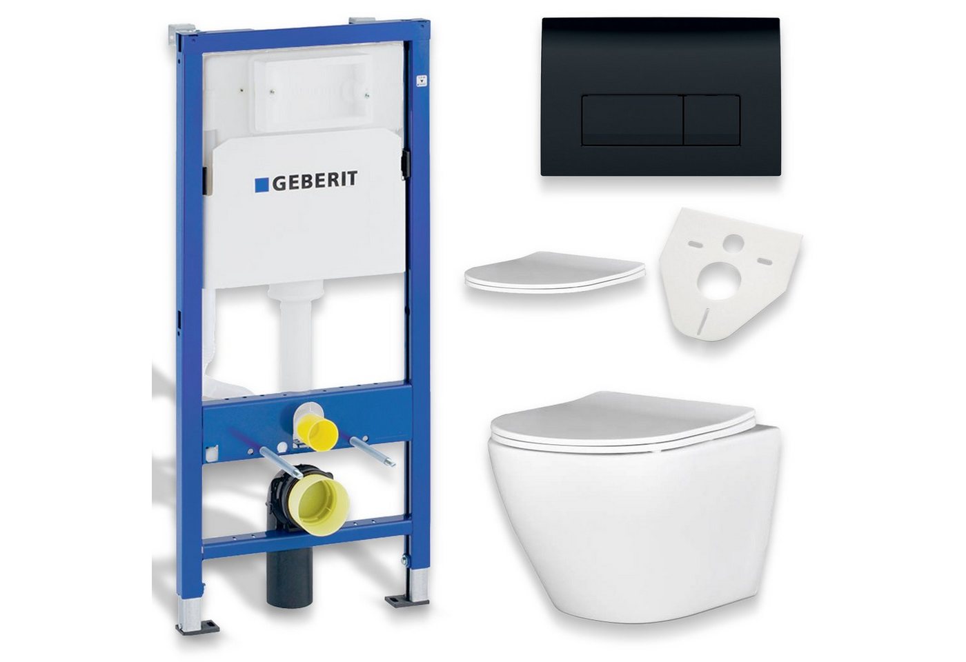 KOLMAN Vorwandelement WC SET: Wand-WC Desna Weiß + Geberit Duofix Basic UP 100 + Delta50, inkl. Slim WC-Sitz mit Soft-close und Schallschutzmatte KOLMAN Vorwandelement WC SET: Wand-WC Desna Weiß + Geberit Duofix Basic UP 100 + Delta50, inkl. Slim WC-Sitz mit Soft-close und Schallschutzmatte von KOLMAN