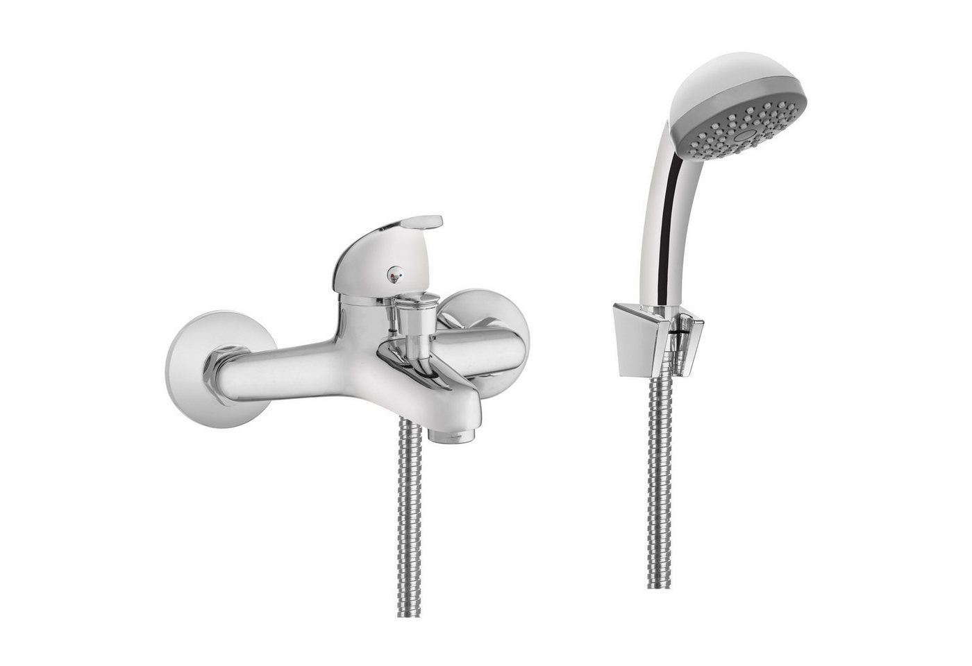 KOLMAN Wannenarmatur PEREA Badewannenarmatur Set Handbrause und Mischbatterie in Silber KOLMAN Wannenarmatur PEREA Badewannenarmatur Set Handbrause und Mischbatterie in Silber von KOLMAN