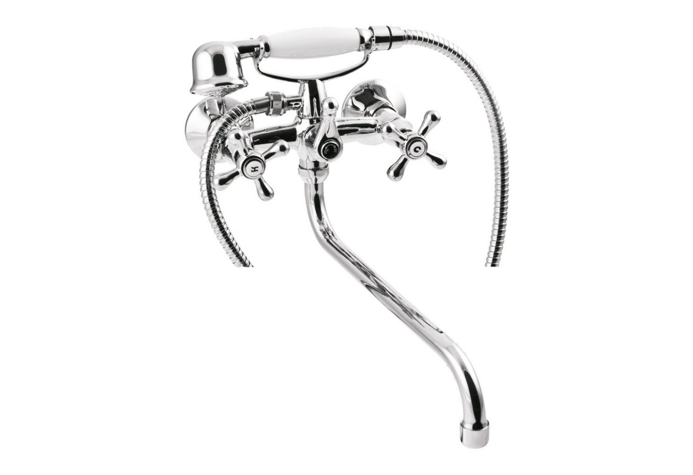 KOLMAN Wannenarmatur ROMA Badewannenarmatur Set Handbrause und Mischbatterie in Silber KOLMAN Wannenarmatur ROMA Badewannenarmatur Set Handbrause und Mischbatterie in Silber von KOLMAN