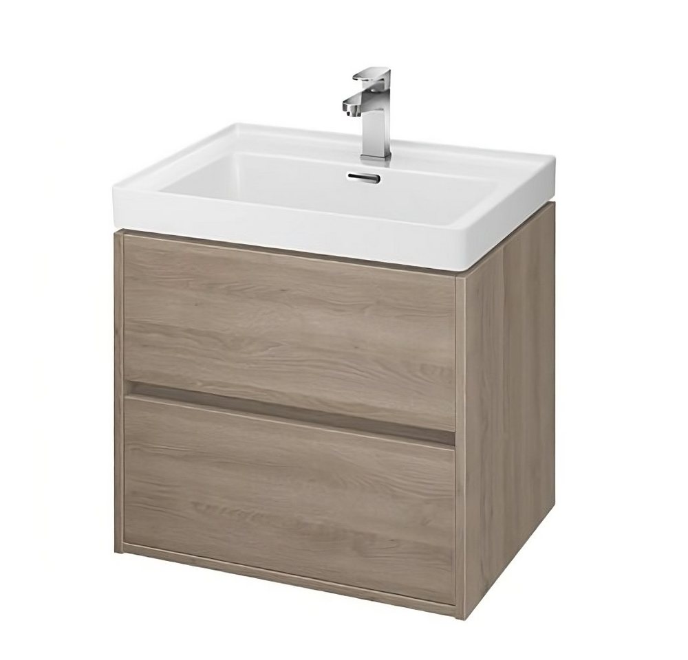 KOLMAN Waschbeckenunterschrank Badmöbel Set CREA 60 Badezimmerschrank mit Schubladen & Keramikwaschbecken von KOLMAN