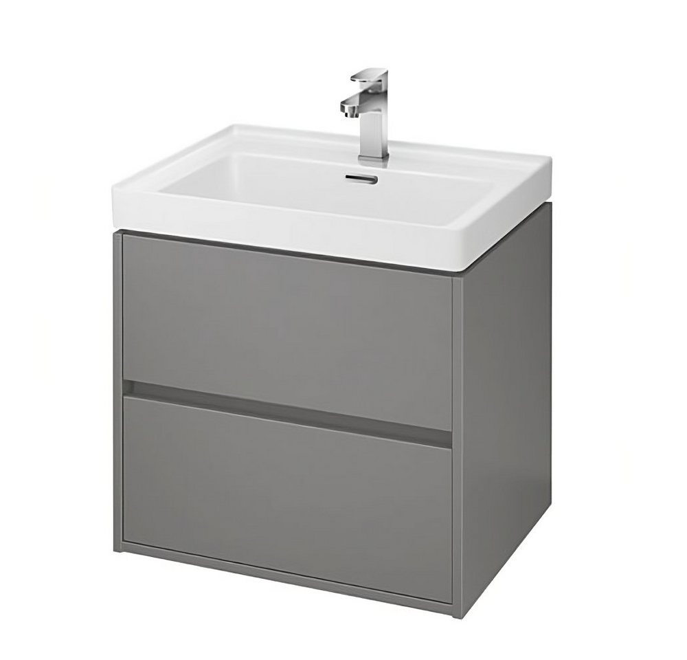 KOLMAN Waschbeckenunterschrank Badmöbel Set CREA 60 Badezimmerschrank mit Schubladen & Keramikwaschbecken von KOLMAN