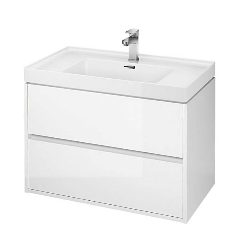 KOLMAN Waschbeckenunterschrank Badmöbel Set CREA 80 Badezimmerschrank mit Schubladen & Keramikwaschbecken von KOLMAN