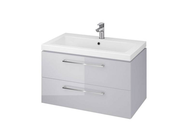 KOLMAN Waschbeckenunterschrank Badmöbel Set LARA COMO 80 Badezimmerschrank mit Schubladen & Keramikwaschbecken von KOLMAN