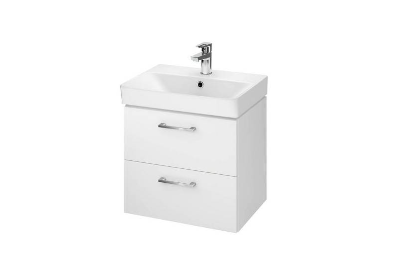 KOLMAN Waschbeckenunterschrank Badmöbel Set LARA MILLE SLIM 50 Badezimmerschrank mit Schubladen & Keramikwaschbecken von KOLMAN